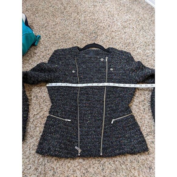 Mcginn Nordstrom Tweed Black Multicolor Zip Jacket Small - Picture 9 of 14